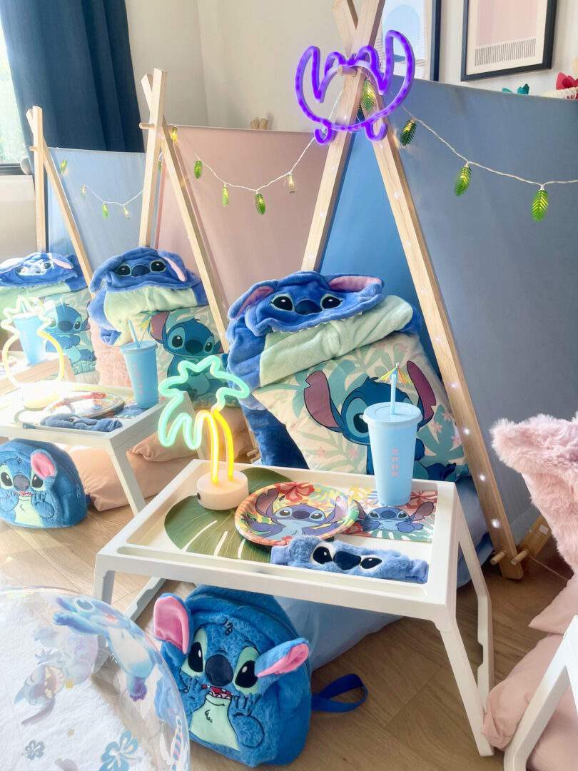 Kids' teepee room with themed decor.